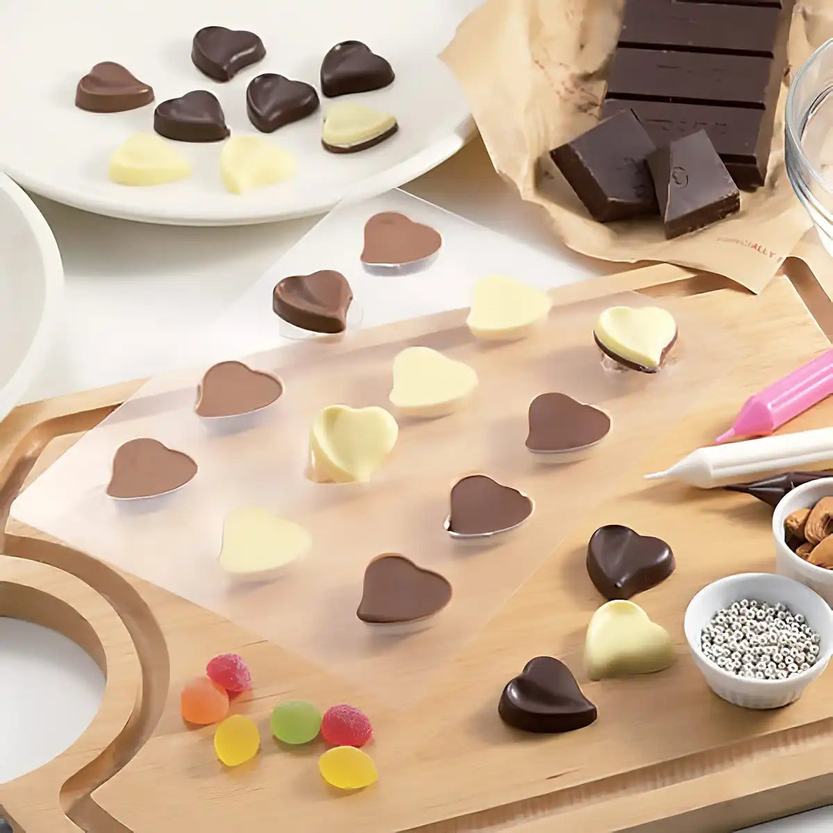 Tigercrown Pet Resin Curvy Heart Chocolate Mold 12pcs