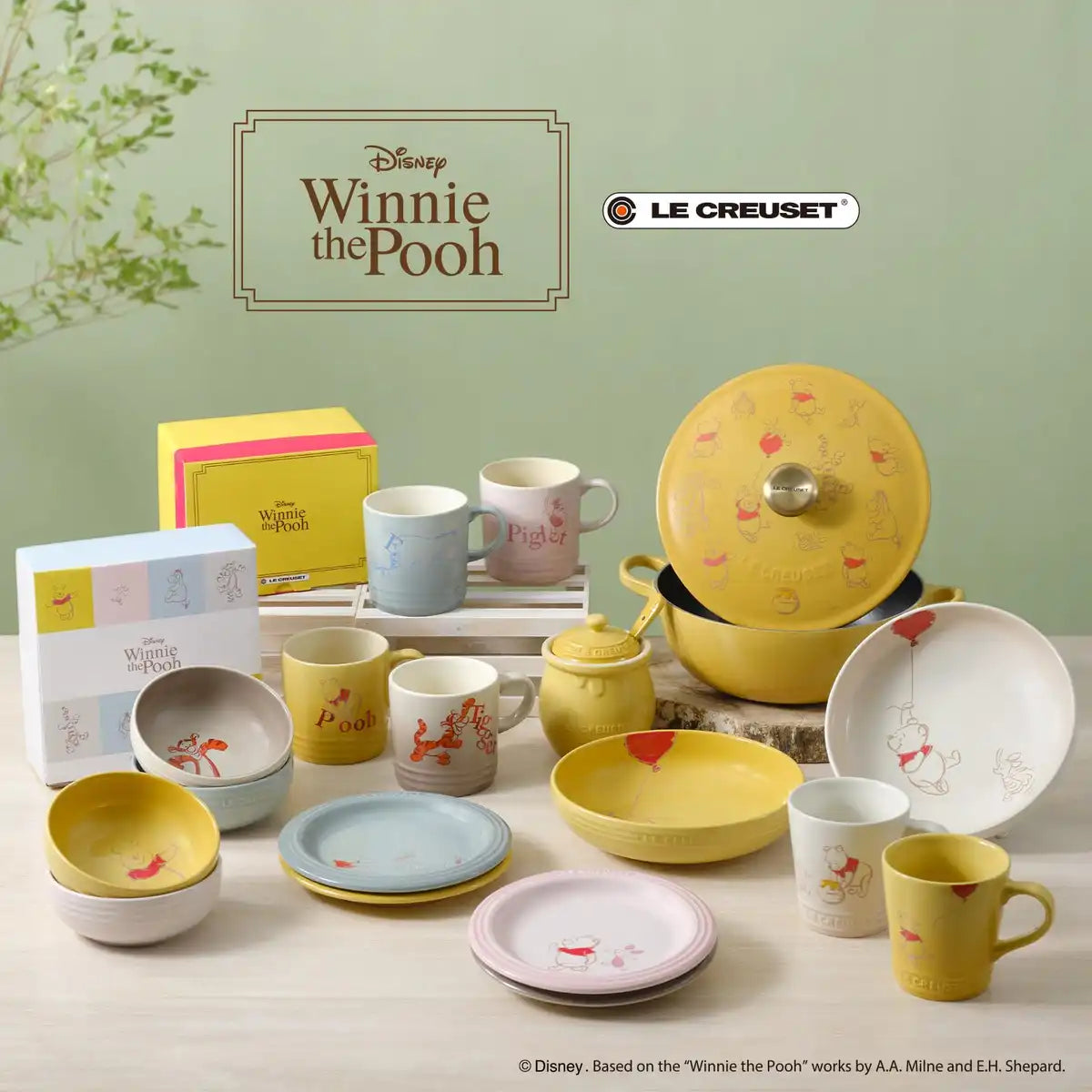 Le Creuset Disney Winnie The Pooh Dish Set 13cm Pack of 4 Official Jap