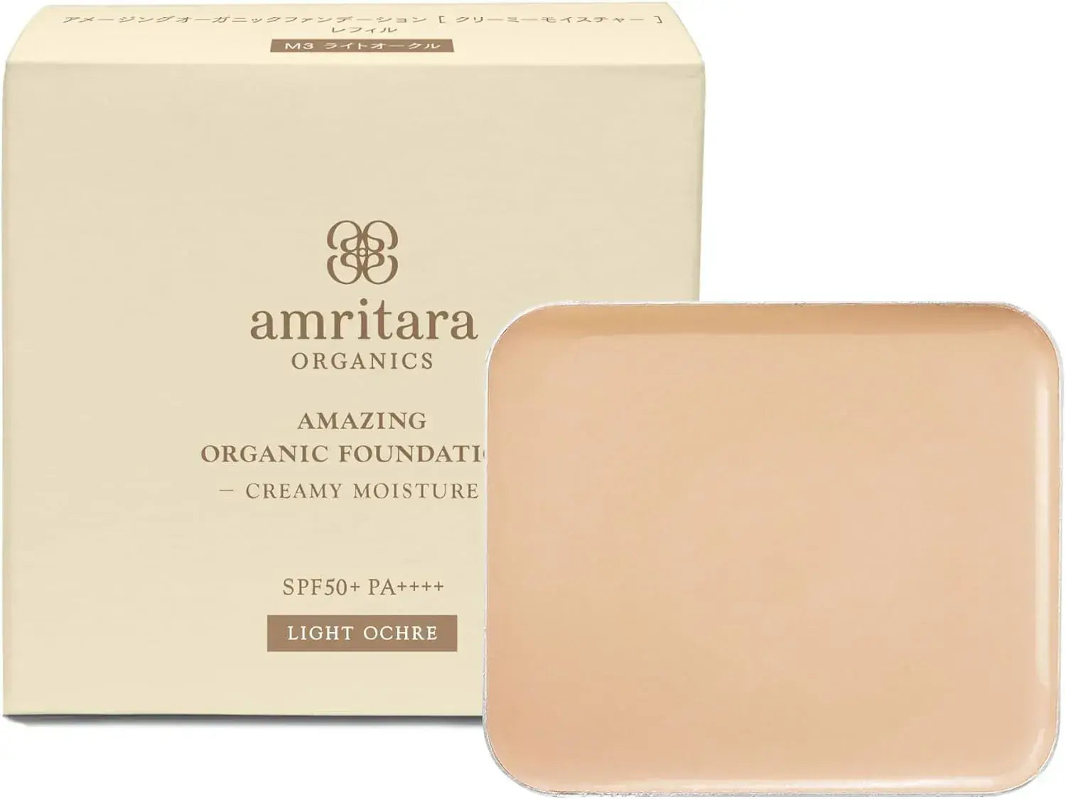 Amritara Amazing Organic Foundation Creamy Moisture Refill SPF50+ - Light Ochre - 4582341743298