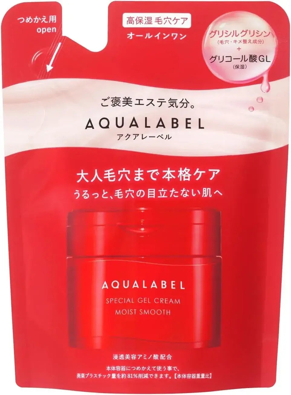 Aqualabel Special Gel Cream EX Moist Smooth Herbal Rose Cream - Refill - 4909978263157