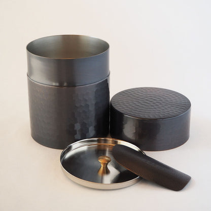 Asahi Copper Japanese Loose Tea Leaf Chazutsu Tea Caddy W/ Spoon & Gift Box