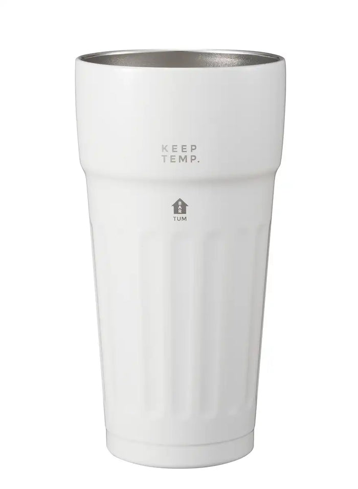 Cb Japan White 460Ml Stainless Steel Beer Glass Vacuum Insulated Tumbler - Japanese Design