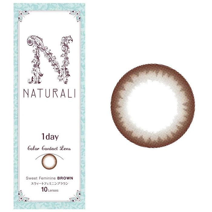 Naturali Color Contacts Japan One Day Sweet Feminine Brown 10 Pieces Dia 14.2 Pwr-2.75