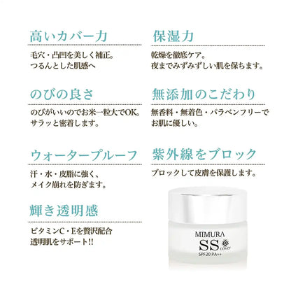 Mimura Smooth Skin Makeup Base Primer 20g Pore Concealer UV Protection
