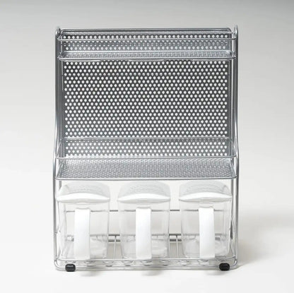 Pearl Metal Kinzoku Kitchen Storage 2 Seasoning Stand 3 Tiers Japan H-7487