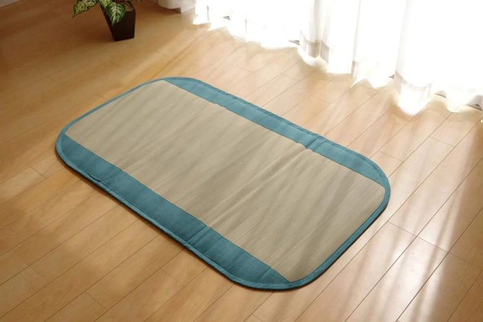 Ikehiko Corporation Rush Rug Mat Sleep Refreshing Baby Kids 70X120Cm Blue Juniors Japan #7514309