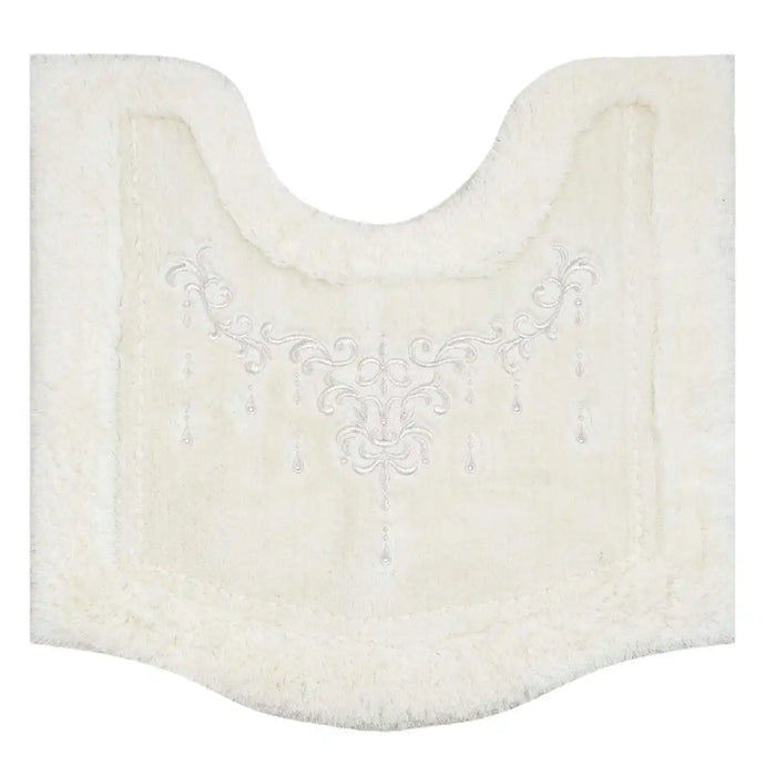 Senko Japan Nynas Shanti Toilet Mat Platinum X Ivory 70X70Cm Rhinestones 17873
