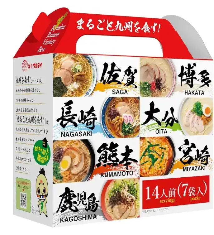Marutai 九州拉面什锦 7 种口味品尝盒 14 份