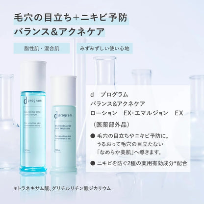 Balance and Acne Care Lotion EX 4.2 fl oz Fragrance-Free Delicate Skin by d program