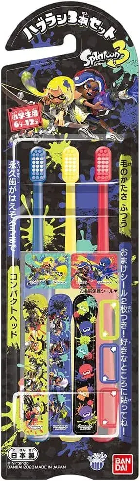 BANDAI Mario Series Children's Brush Set for Ages 3 and Up - Splatoon 3 - 4549660894216