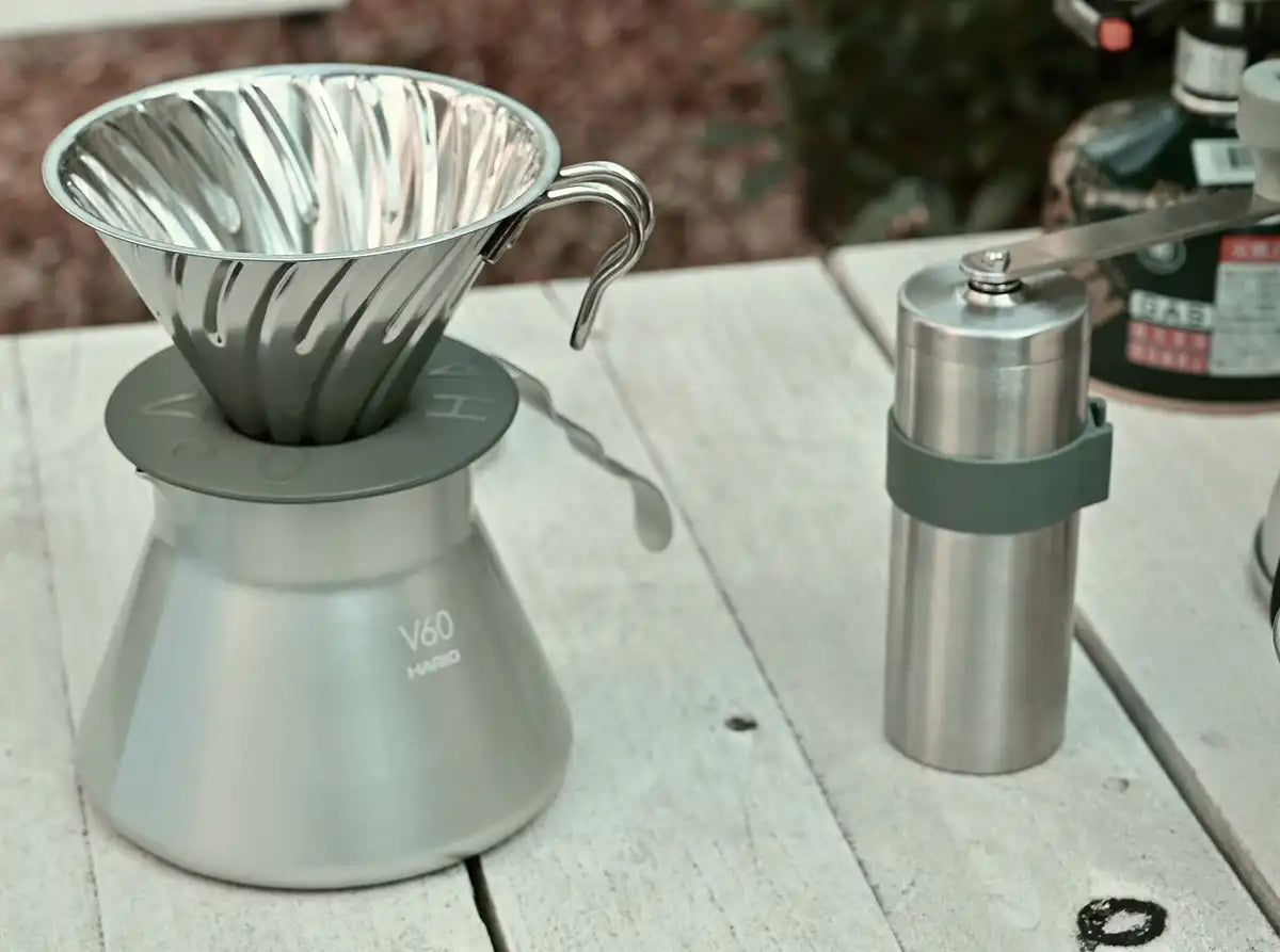 Hario V60 Metal Coffee Mill 17G Silver Made In Japan O-Vmm-1-Hsv