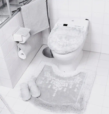 Senko Toilet Lid Cover Silver Gray Japan Rhinestones 17797 - Nynas Shanty Adsorption Sheet Multi-Type
