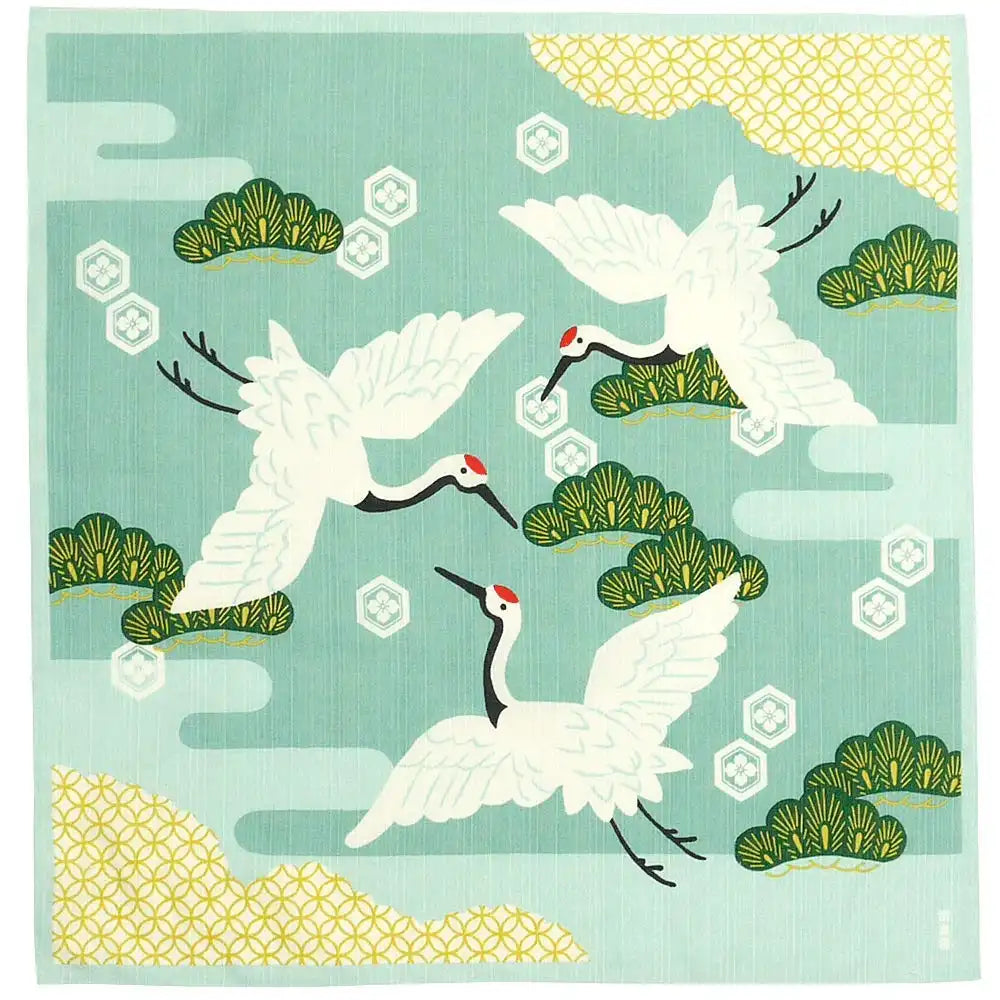 Hama Pattern Japanese Kotobuki Cranes Dance Wrapping Cloth 50Cm