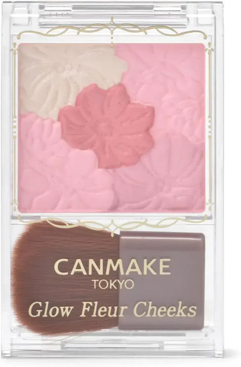 Canmake Grow Fleur Cheeks Powder Cheek Glossy Transparency - 17 Strawberry Milk Flower - 4901008313924