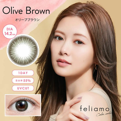 We Rejoice Color Contacts Feliamo Mai Shiraishi 1 Day 10Pcs Olive Brown Prescription -1.75 Japan