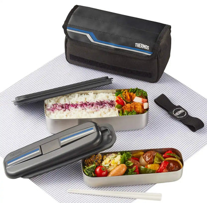 Thermos Fresh Stainless Steel 1100Ml Lunch Box in Line Black