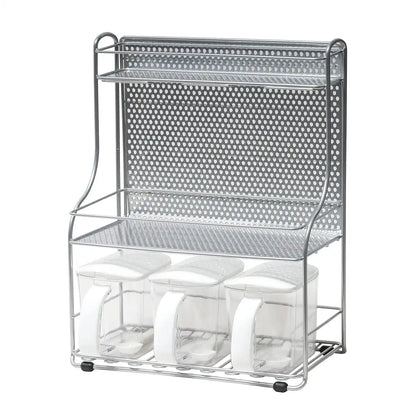 Pearl Metal Kinzoku Kitchen Storage 2 Seasoning Stand 3 Tiers Japan H-7487