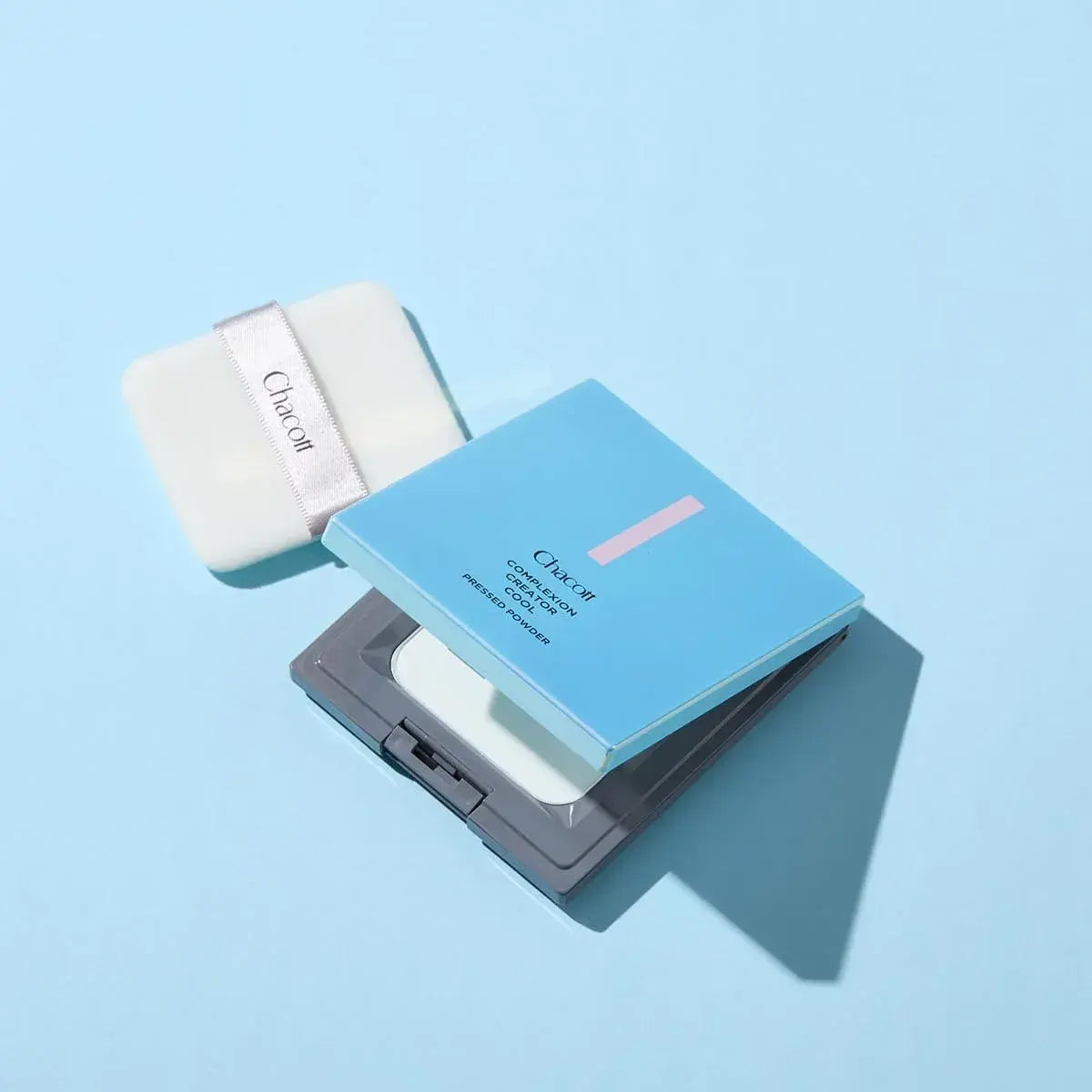 Chacott Cooling Pressed Powder Clear Blue Matte with Puff