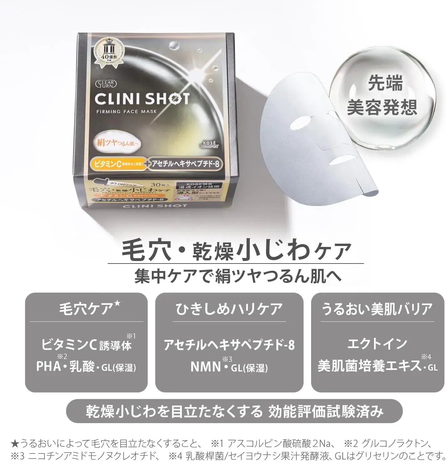 Clear Turn Clinishot Firming Face Mask 30 Sheets