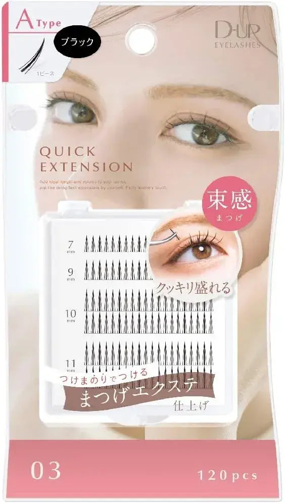 D-UP Quick Extension Atype Hair Accessories - 03 Black - 4946324042936