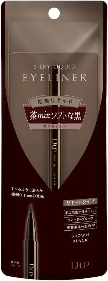 D-UP Silky Liquid Eyeliner Waterproof - Brown Black - 4946324037819