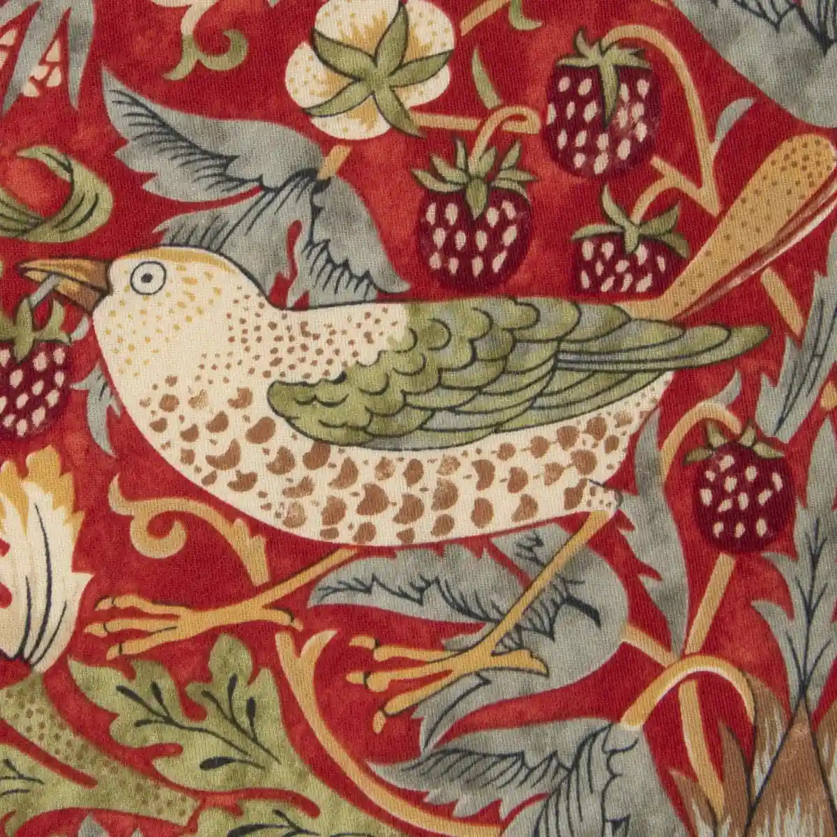 Nishikawa Morris Gallery Strawberry Thief 63X43Cm Pillow Cover 100% Cotton Made In Japan Red Pj07305676R