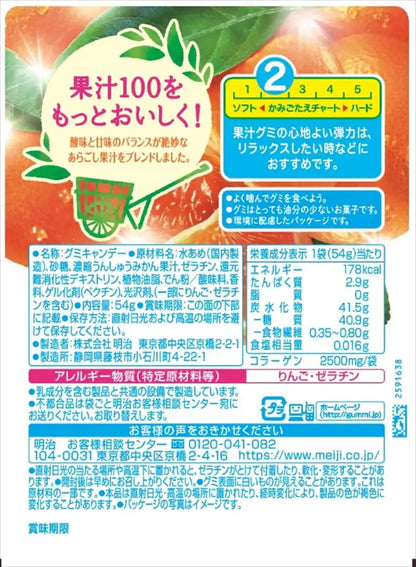 Meiji Satsuma Mandarin Gummy Candy 54g Fruity Chewy Treats