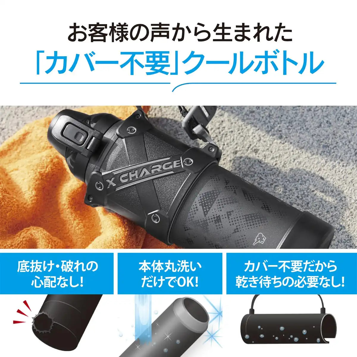 Zojirushi 1.5L Cool Sports Water Bottle Impact Resistant with Seamless Cap Black
