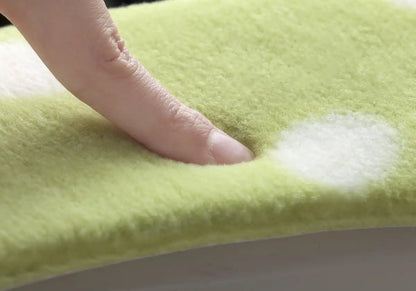 Sanko Mitsuba Toilet Seat Cover 9Mm Washable Made In Japan Green Dots Suction Kc-72