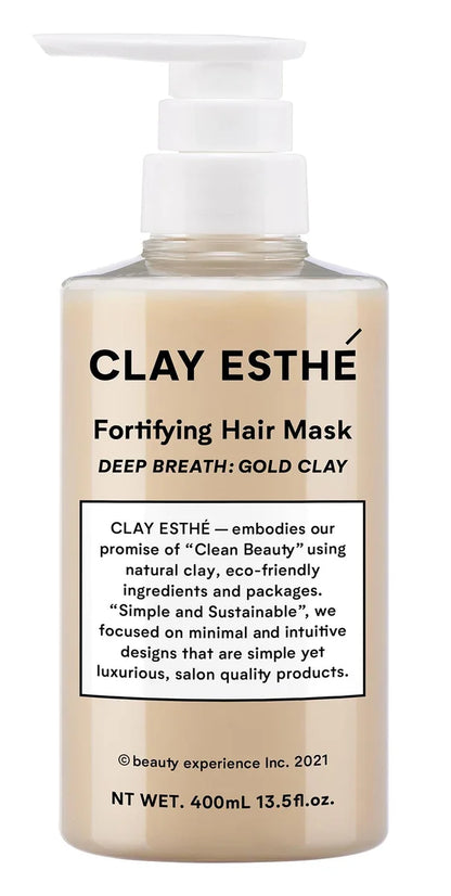 Clay Esthe Fortifying Hair Mask with Gold Clay 400ml for Stronger Hair