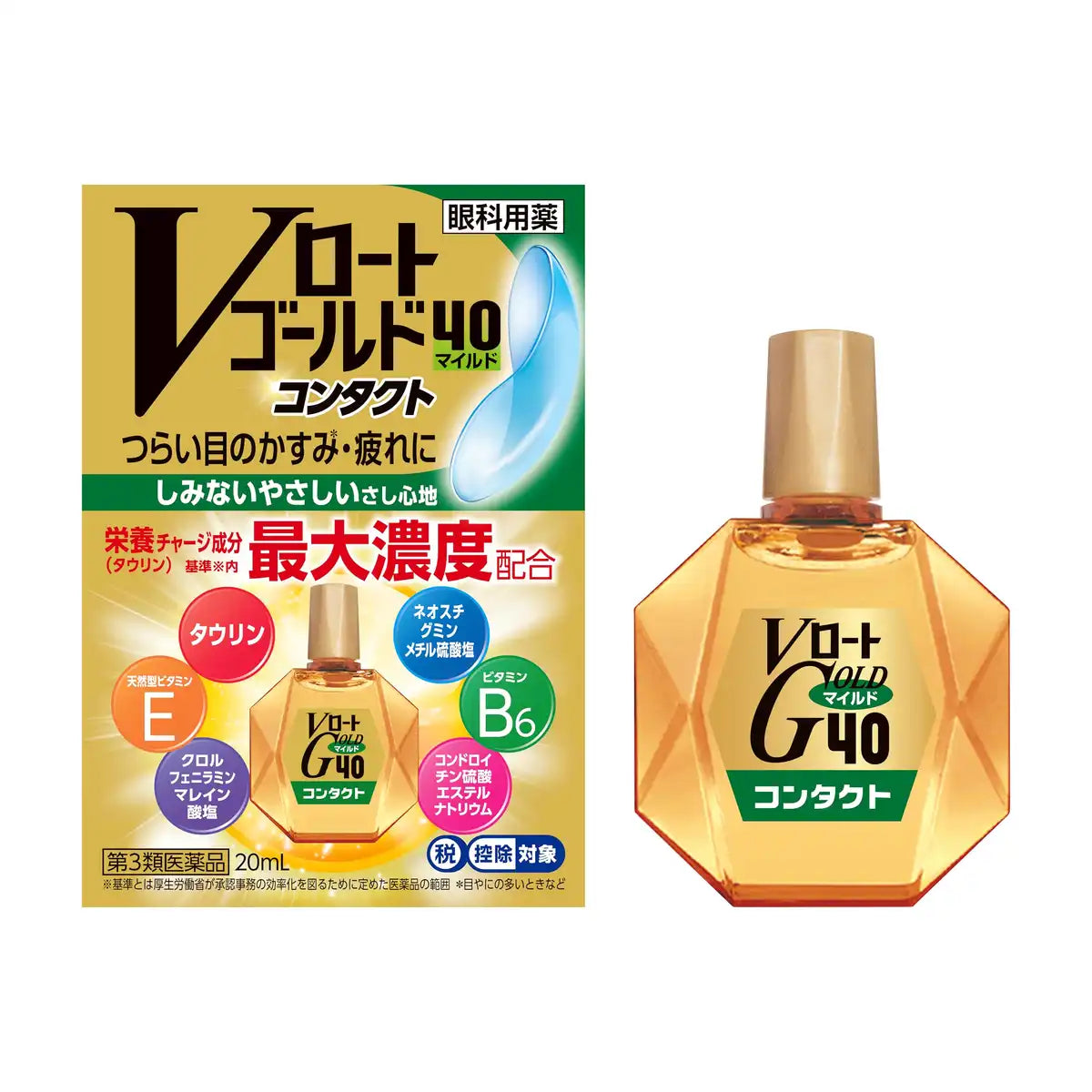 Rohto Pharmaceutical V-Rohto Gold 40 Contact Mild 20ml Gouttes pour les yeux