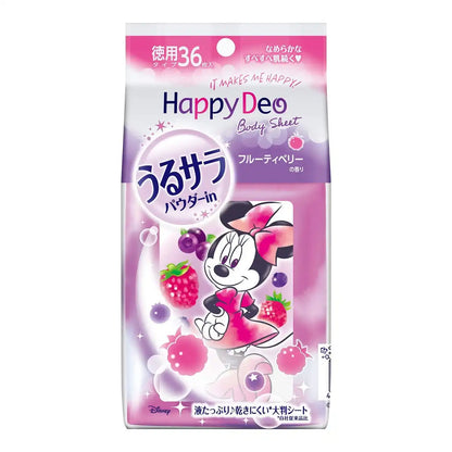 Mandom Happy Deo Body Sheet for Women Fruity Berry Scent 36 Moisturizing Sheets