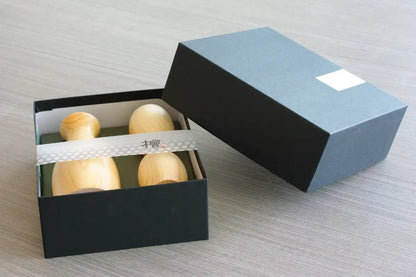 Yamaco 888931 Natural Round Guinomi 3Pc Set Made In Japan - Japanese