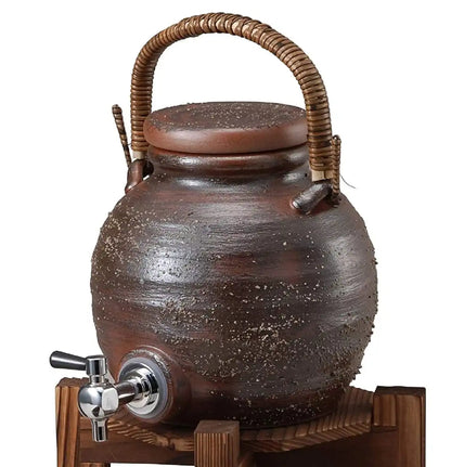 Ziyue Kiln Japanese Ash Glaze Handle Server 2500Cc Brown Tokiwa Tokiya Pro 28-272-058-Me