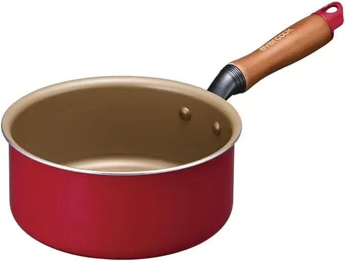 Doshisha Evercook Lightweight Frying Pan Induction and Gas Compatible - Red 16cm Saute Pan - 4550668529178
