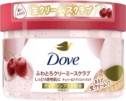 Dove Rich Creamy Oil Scrub White Rose Camellia Body Scrub - Cherry Apricot Milk, Unscented, 10.6 Oz - 4902111777498