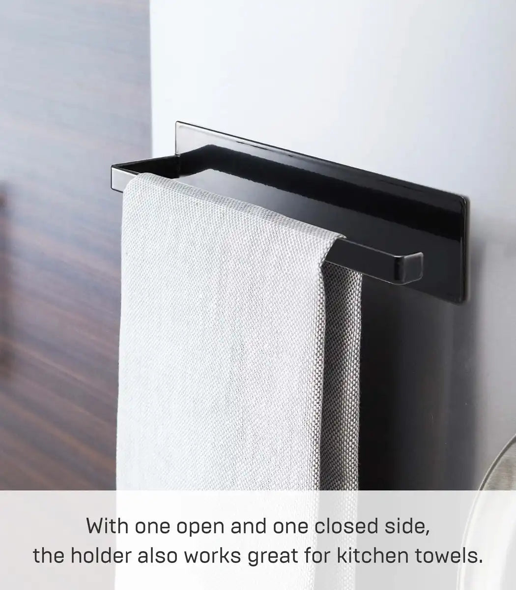 Yamazaki Industrial Japan 5217 Wide Black Kitchen Paper Holder - 8X7.5X29Cm Tower Large Format