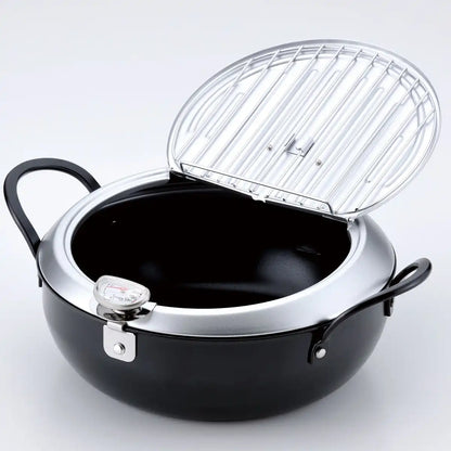 Wahei Freiz Tempura Pot 24Cm Iron With Lid Ih Compatible Made In Japan Tm-9090