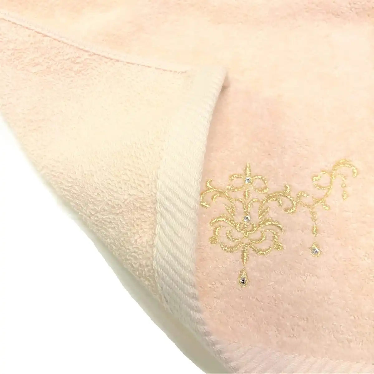 Senko Japan Elegant Shanty Towel Champagne Gold 33X80Cm Rhinestones 74827