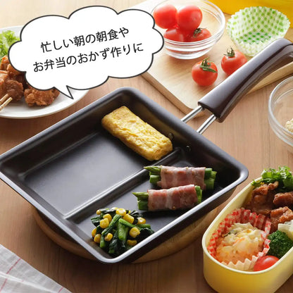 Shimomura Kihan 31370 Frying Pan Divider Double Grill Iron Gas Fire Ih Compatible Japan Egg Grill Stir Fry