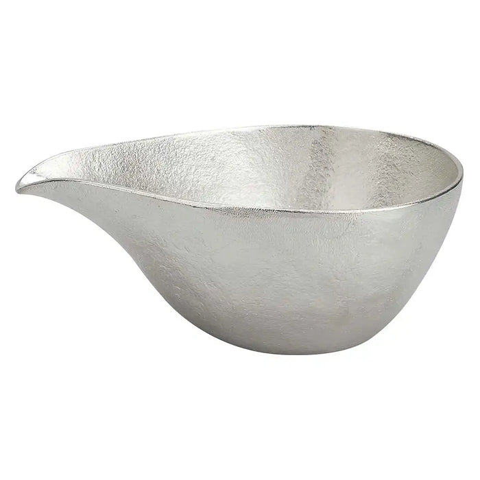 Nousaku Tinware Katakuchi Lipped Sake Server 280ml - Silver