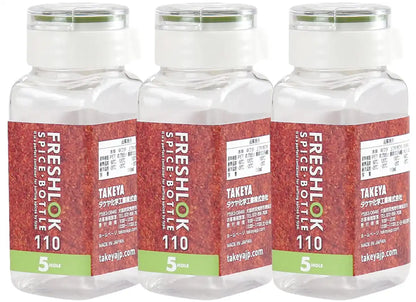 Takeya Chemical Industry Fresh Rock Spice Bottle 110Ml Set Of 3 Green - Japan Seasoning Case 5 Hole