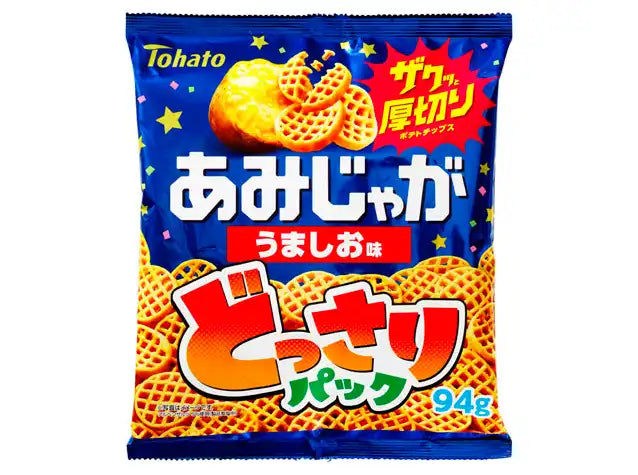 Distribution Tohato Amijaga Salty Beef Waffle Potato Chips 94G