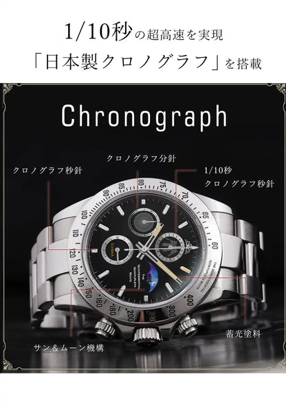 Toei Japan The Quintessential Quintuplet Movie Commemorative Sun & Moon Chronograph Watch Ichika Nakano (Black)