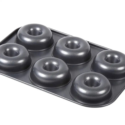 Soratobu Frying Pan Japan Silicone Treated 6P Steel Non-Stick Baked Donut Mold