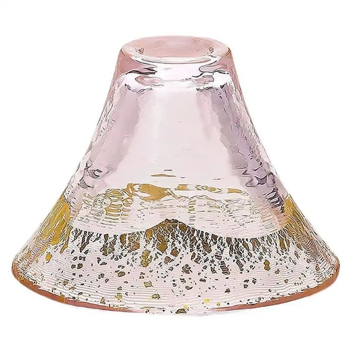 Toyo Sasaki Glass Mount Fuji Glass With Gold Sake Cup Pink - Single