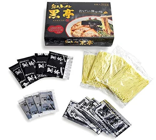 Hokkaido Ramen Kurotei Tonkotsu Ramen 4 Meal Box Charred Garlic Oil - Instant Ramen