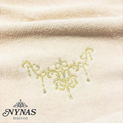 Senko Japan Elegant Shanty Towel Champagne Gold 33X80Cm Rhinestones 74827