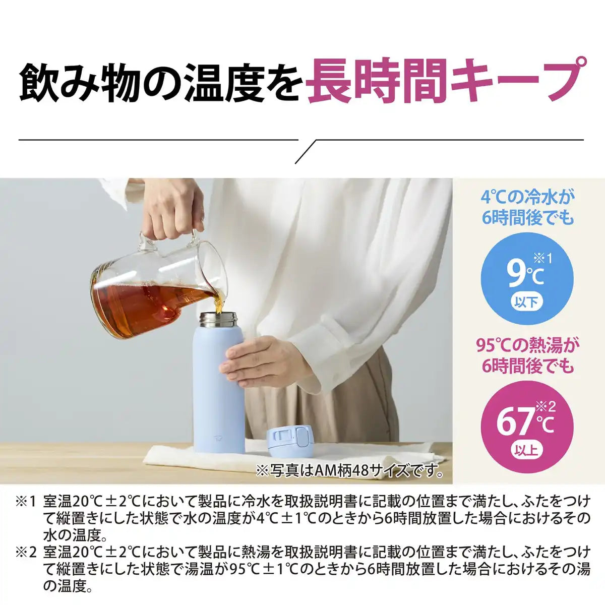 Zojirushi Stainless Steel One-Touch 360ml Water Bottle Orchid Easy-to-Clean Seamless Cap SM-WS36-VM