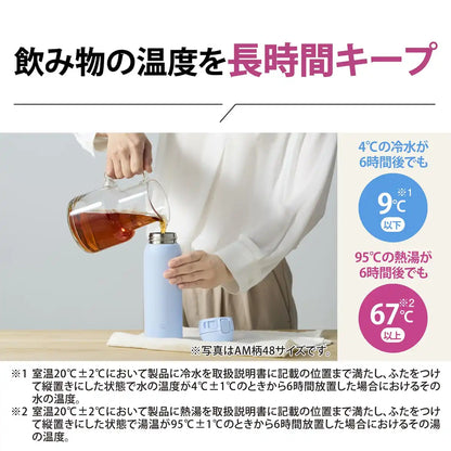 Zojirushi Stainless Steel One-Touch 360ml Water Bottle Orchid Easy-to-Clean Seamless Cap SM-WS36-VM